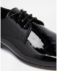 schwarze Leder Derby Schuhe von Asos