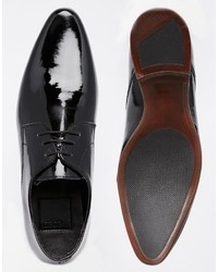 schwarze Leder Derby Schuhe von Asos