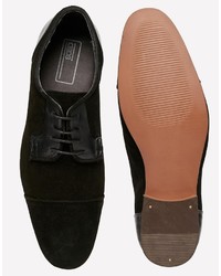 schwarze Leder Derby Schuhe von Asos