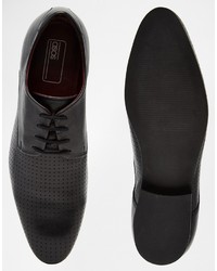 schwarze Leder Derby Schuhe von Asos