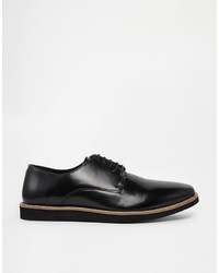 schwarze Leder Derby Schuhe von Asos