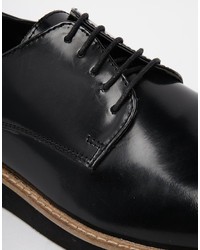 schwarze Leder Derby Schuhe von Asos