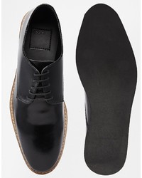 schwarze Leder Derby Schuhe von Asos