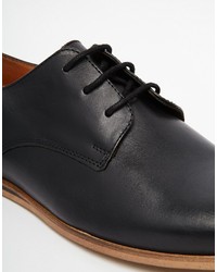 schwarze Leder Derby Schuhe von Asos