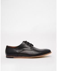 schwarze Leder Derby Schuhe von Asos