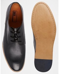 schwarze Leder Derby Schuhe von Asos