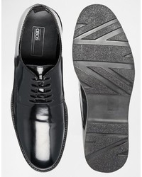 schwarze Leder Derby Schuhe von Asos