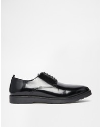 schwarze Leder Derby Schuhe von Asos