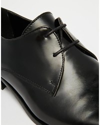 schwarze Leder Derby Schuhe von Asos