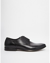 schwarze Leder Derby Schuhe von Asos