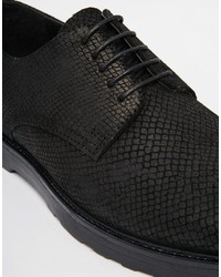 schwarze Leder Derby Schuhe von Asos