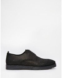 schwarze Leder Derby Schuhe von Asos