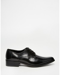 schwarze Leder Derby Schuhe von Asos