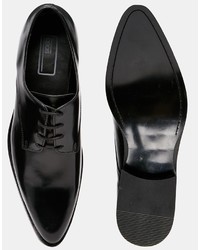 schwarze Leder Derby Schuhe von Asos