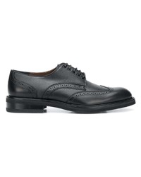 schwarze Leder Derby Schuhe von Salvatore Ferragamo