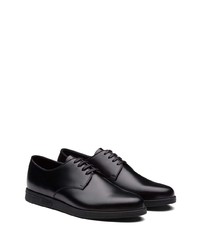 schwarze Leder Derby Schuhe von Prada