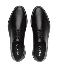 schwarze Leder Derby Schuhe von Prada