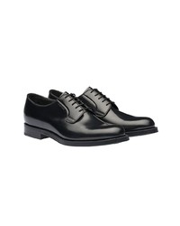 schwarze Leder Derby Schuhe von Prada