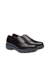 schwarze Leder Derby Schuhe von Prada