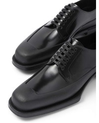 schwarze Leder Derby Schuhe von Prada