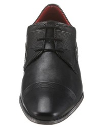 schwarze Leder Derby Schuhe von Bugatti