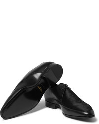 schwarze Leder Derby Schuhe von Saint Laurent