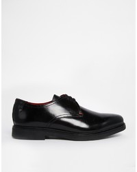 schwarze Leder Derby Schuhe von Base London