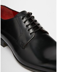 schwarze Leder Derby Schuhe von Base London