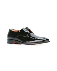 schwarze Leder Derby Schuhe von Santoni