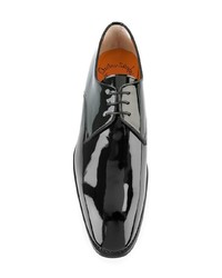 schwarze Leder Derby Schuhe von Santoni