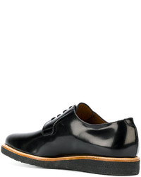 schwarze Leder Derby Schuhe von Common Projects