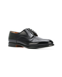 schwarze Leder Derby Schuhe von Santoni