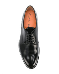 schwarze Leder Derby Schuhe von Santoni