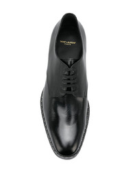 schwarze Leder Derby Schuhe von Saint Laurent