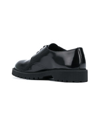 schwarze Leder Derby Schuhe von Saint Laurent