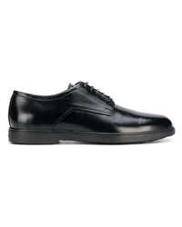 schwarze Leder Derby Schuhe von Santoni