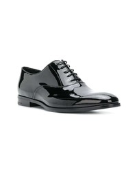 schwarze Leder Derby Schuhe von Prada