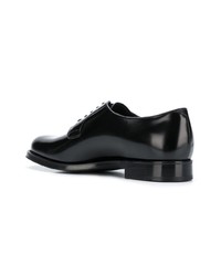 schwarze Leder Derby Schuhe von Prada