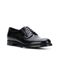 schwarze Leder Derby Schuhe von Prada