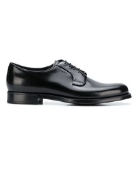 schwarze Leder Derby Schuhe von Prada