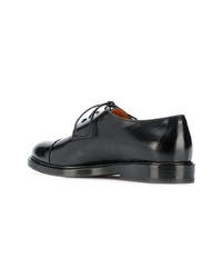 schwarze Leder Derby Schuhe von Santoni