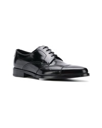 schwarze Leder Derby Schuhe von Prada