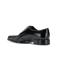 schwarze Leder Derby Schuhe von Prada