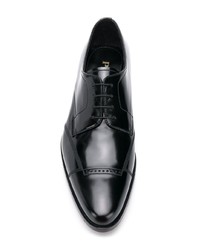 schwarze Leder Derby Schuhe von Prada