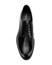 schwarze Leder Derby Schuhe von Prada