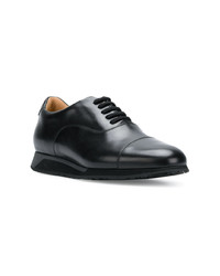 schwarze Leder Derby Schuhe von Santoni