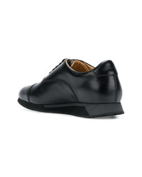 schwarze Leder Derby Schuhe von Santoni