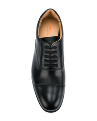 schwarze Leder Derby Schuhe von Santoni