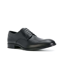 schwarze Leder Derby Schuhe von Versace