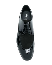 schwarze Leder Derby Schuhe von Versace